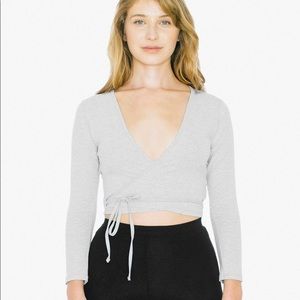 American Apparel Grey Wrap Julliard Top